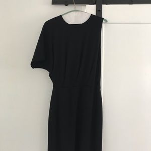 St. John, one sleeved knit jersey dress